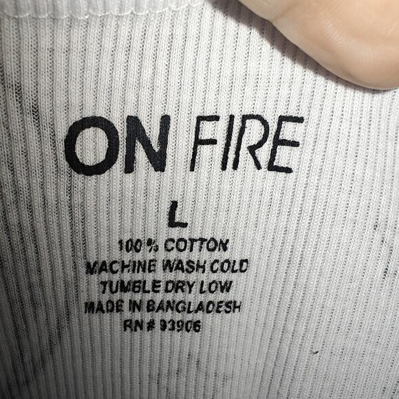 ON Fire Women L White Sun Moon Astrological Print Mesh Shirt Fitted Tunic Dress - Picture 3 of 9